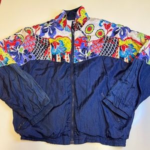 Ava Sport Women’s Windbreaker Jacket Vintage Medium Pockets Y2K Floral